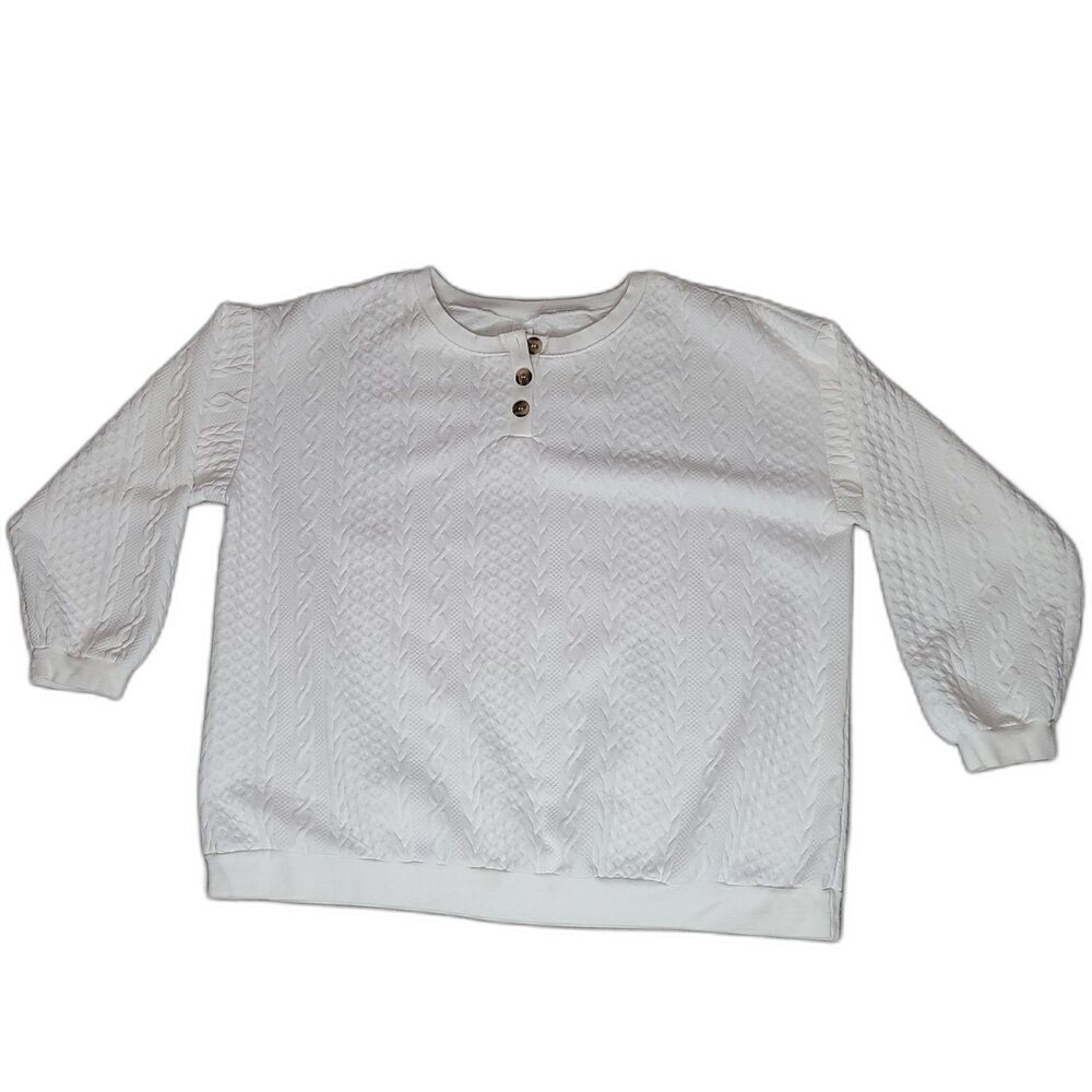 Womens Cable Knit Sweater Plus Size 4XL white